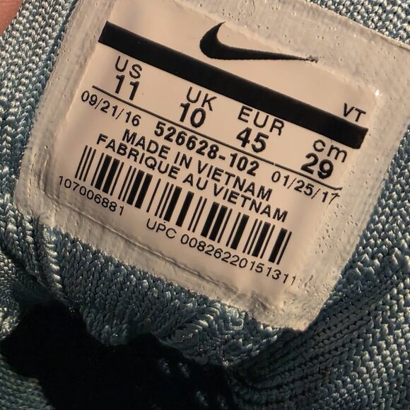 Size 11- Men’s Nike Flyknit Racer Running Shoes Multicolor Blueberry 526628-102 - Picture 11 of 11